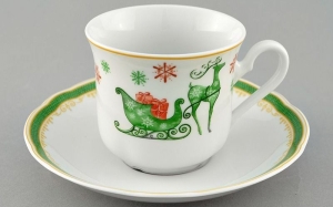 Новогодняя Чайная пара  Мэри-Энн объем 0,2 л.  арт.03120415-2573