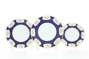 Набор тарелок Соната 18 предметов "кобальт".Чехия (19+23+25см) 07160119-0419